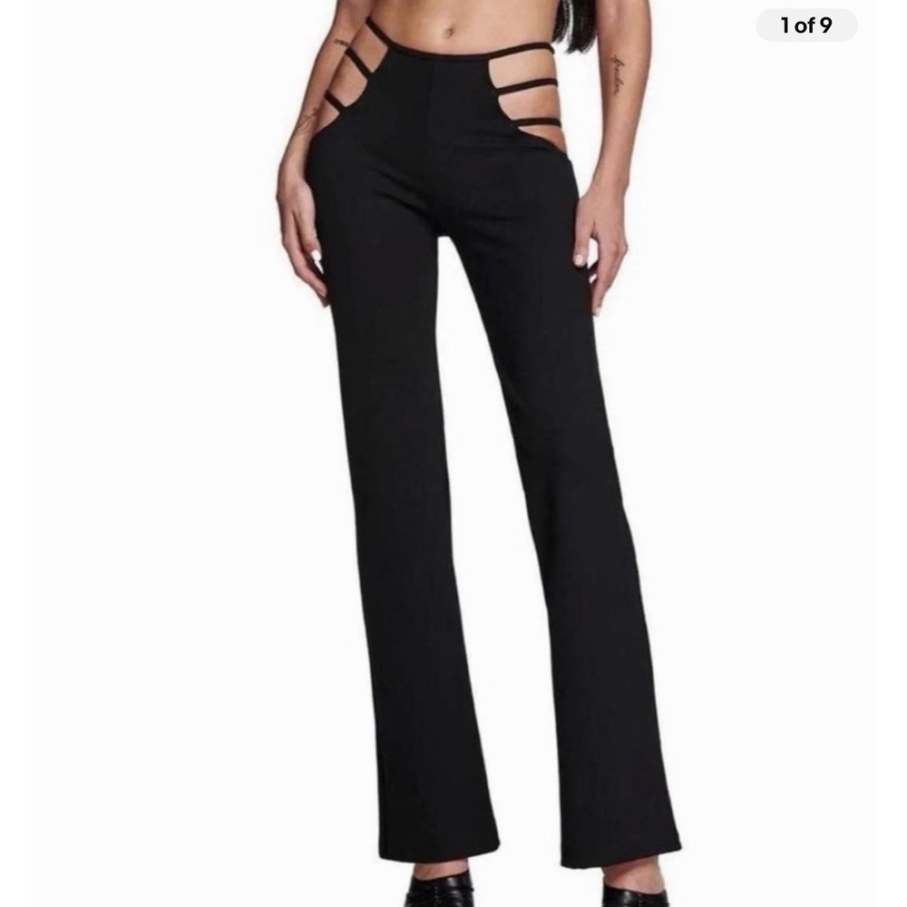 I.AM.GIA Lucid Pants Black Strappy Cutout Flare Y2K Festival XS